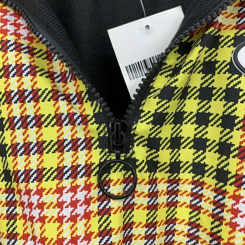 Forever 21 Cropped Jacket S Houndstooth Tokyo Patch Y2K Streetwear Harajuku Punk